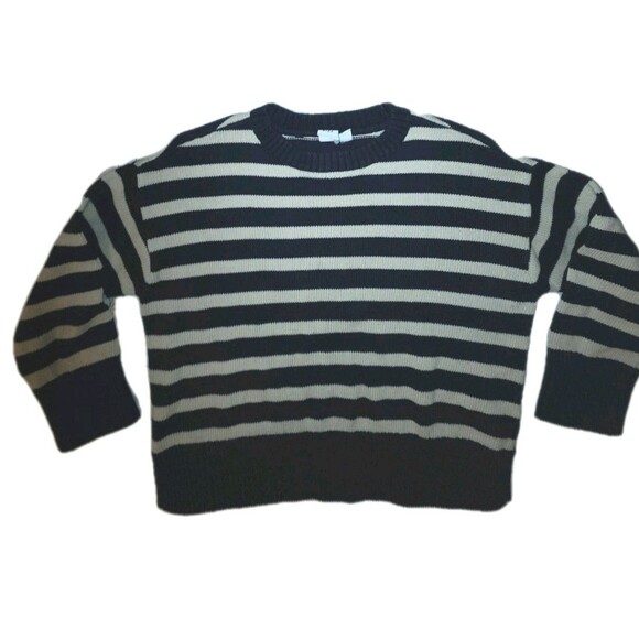 Gap Kids Girls Sweater Soft Striped Oversized Navy Ivory - Picture 5 of 5